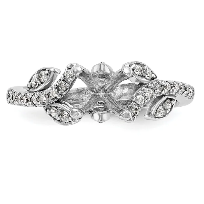 14k White Gold 38 Ct Lab Grown Diamond VSSI G 34 Ct Center Round Channel Set Shared Prong Engagement Ring Goldia Rings