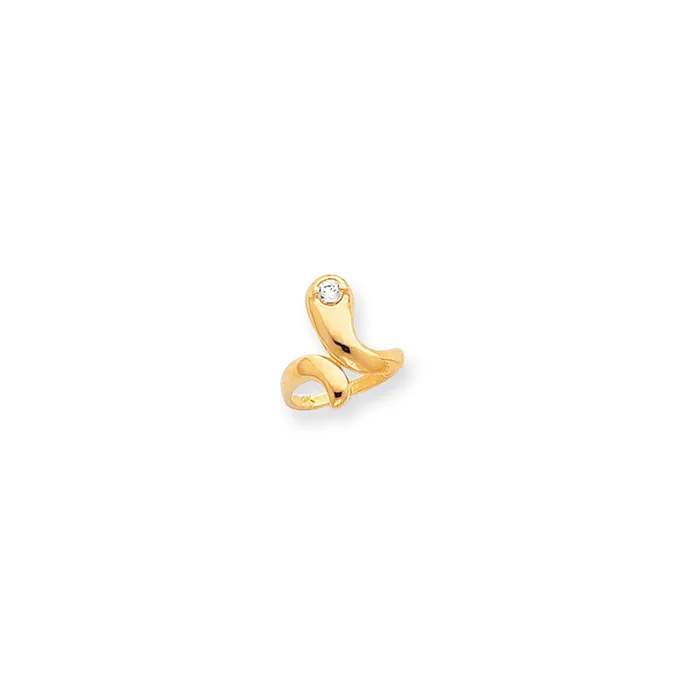 14k Yellow Gold CZ Toe Ring Goldia Rings