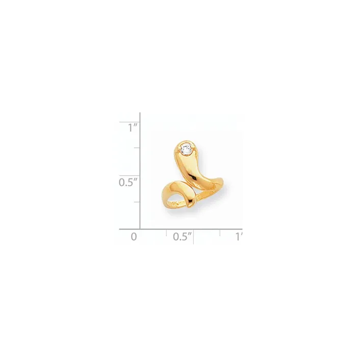 14k Yellow Gold CZ Toe Ring Goldia Rings