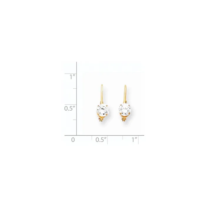 Goldia 14k Yellow Gold AAA Real Diamond leverback Earrings Earrings