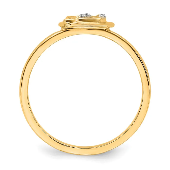 Goldiacom 14k Yellow Gold Real Diamond Initial D Ring Rings