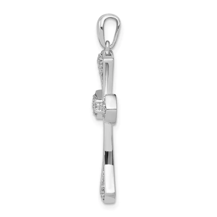 Goldia Necklaces Solid 14k White Gold 16ct Simulated CZ Cross Pendant
