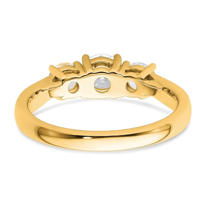 Goldia Rings 14k Yellow Gold 1 Ct Certified Lab Grown Diamond VSSI G Three Stone Engagement Ring