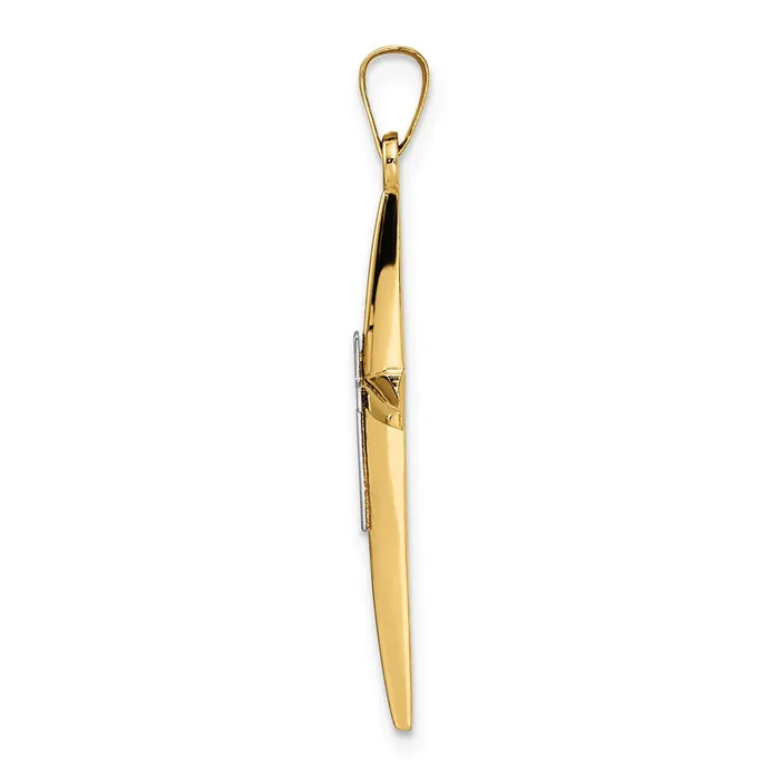 Rings Goldia 14k Twotone Gold Polished Solid Double Cross Pendant