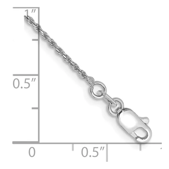 14k White Gold 115mm Diamondcut Machine Made Rope with Lobster Clasp Chain Bracelet TreasureFineJewelers Bracelets