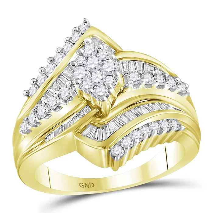 North Arrow Shop Rings 14kt yellow gold womens round diamond oval cluster bridal wedding engagement ring 100 cttw22773