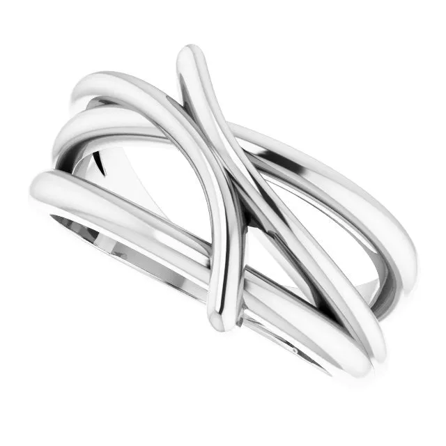 Rings Sterling Silver Bypass Freeform Ring TreasureFineJewelers