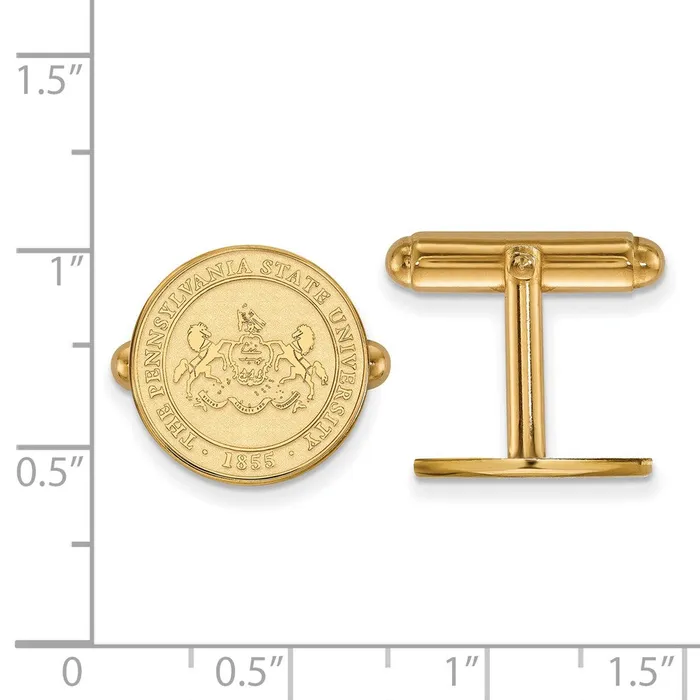 Sterling Silver Goldplated Penn State University Crest Cuff Links TreasureFineJewelers Rings