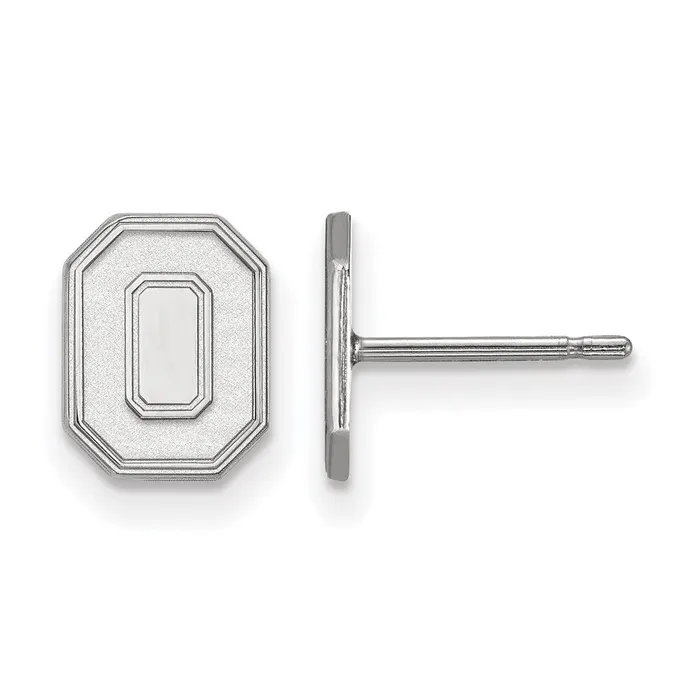 TreasureFineJewelers 10K White Gold Ohio State University XS Post Earrings Earrings
