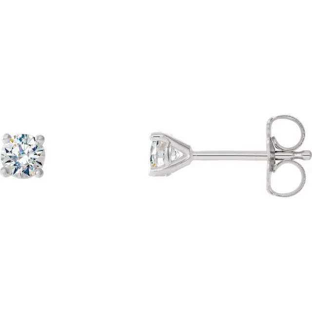 TreasureFineJewelers 14K White 13 CTW Diamond 4Prong CocktailStyle Earrings Earrings