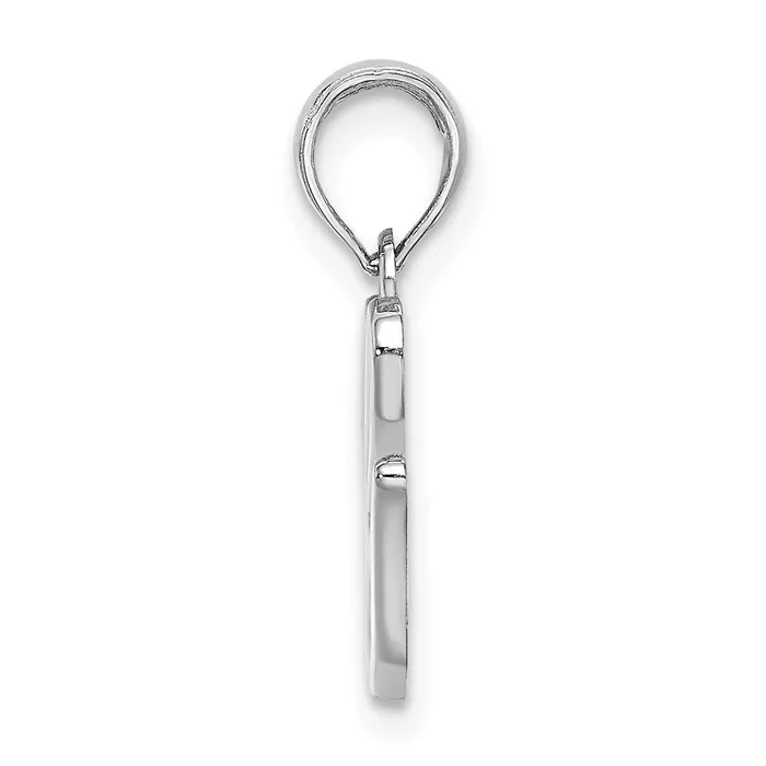 TreasureFineJewelers Charm Necklaces 10K White Gold Polished G Script Initial Charm