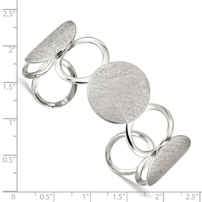 Rings Sterling Silver Polished Textured Circles BangleWBCQB1018 WB Choice Jewelry Rings Sterling Silver Polished Textured Circles BangleWBCQB1018 WB Choice Jewelry