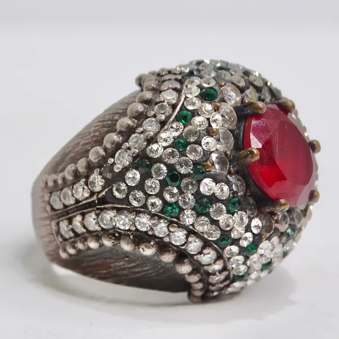 Vintage by Misty Rings 1980s Silver 925 Synthetic Ruby Ring