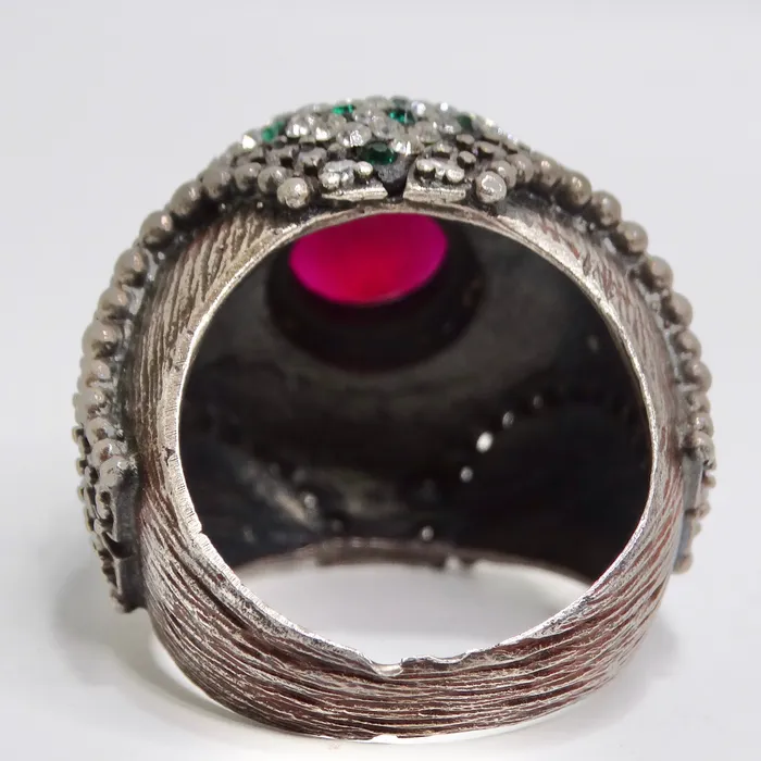 Vintage by Misty Rings 1980s Silver 925 Synthetic Ruby Ring