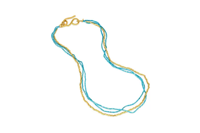 Multi Strand Turquoise and Gold Necklace Loren Nicole Necklaces