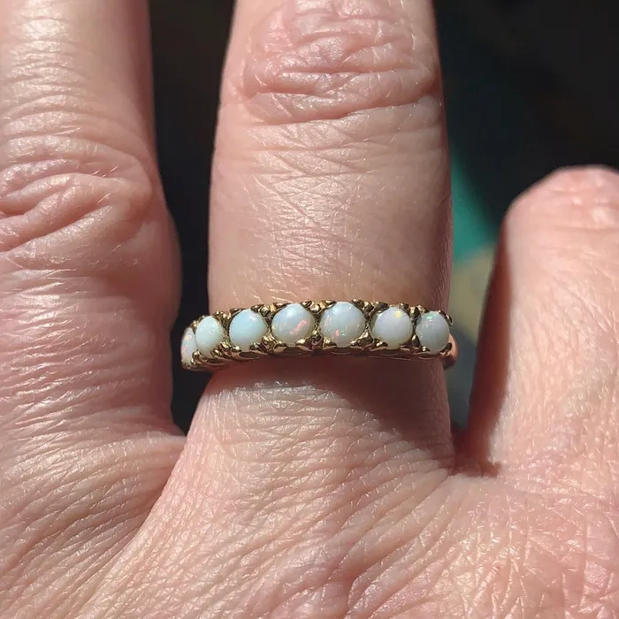 Rings Love Vintage Paris Opal Band 10k Gold Vintage