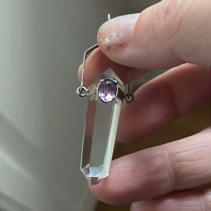 Vintage Paris Jewelry Rings Amethyst Point Crystal Sterling Silver Vintage