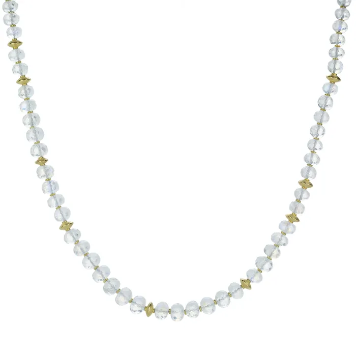 Faceted Moonstone Rondelle Bead Necklace Barbara Heinrich Necklaces