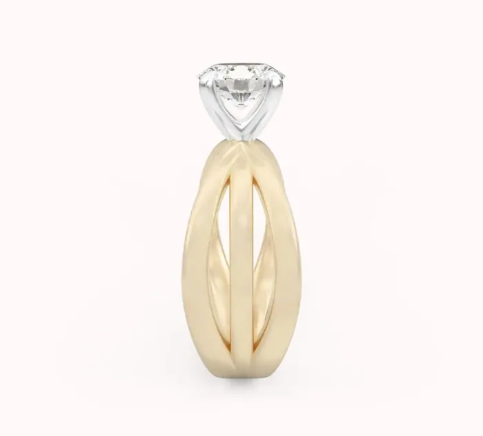 Rings JCM DESIGN JEWELRY 14k gold Solitaire ring with Moissanite 020 Ct comfortable and elegant