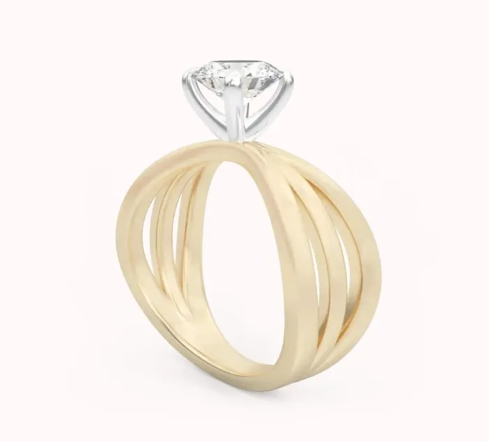 Rings JCM DESIGN JEWELRY 14k gold Solitaire ring with Moissanite 020 Ct comfortable and elegant