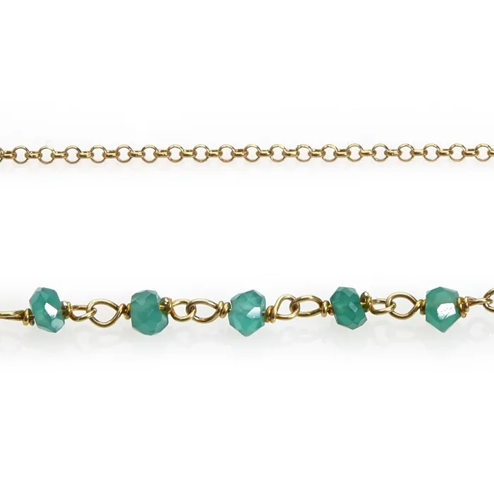 Spirito Rosa Necklaces Argentum Draped Necklace Green Onyx Gold Plated Silver