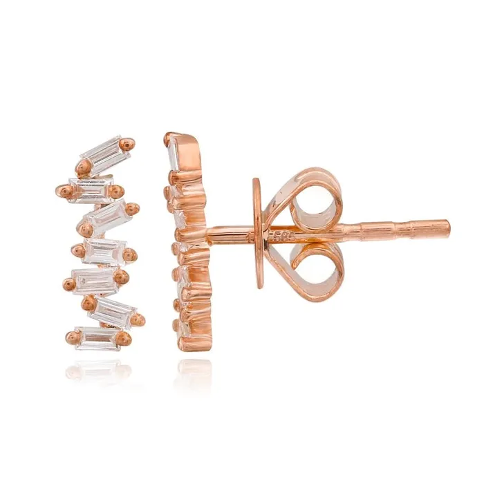 Alev Collection Earrings Disorganized Baguette Stud