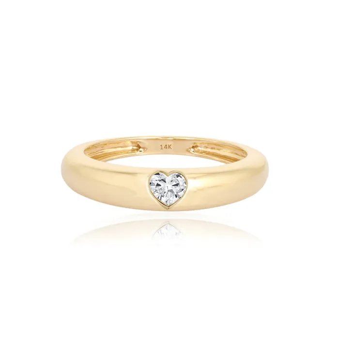 Petite Solitaire Diamond Dome Ring Alev Collection Rings