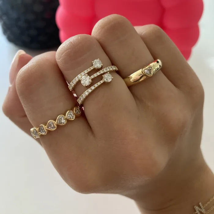 Petite Solitaire Diamond Dome Ring Alev Collection Rings