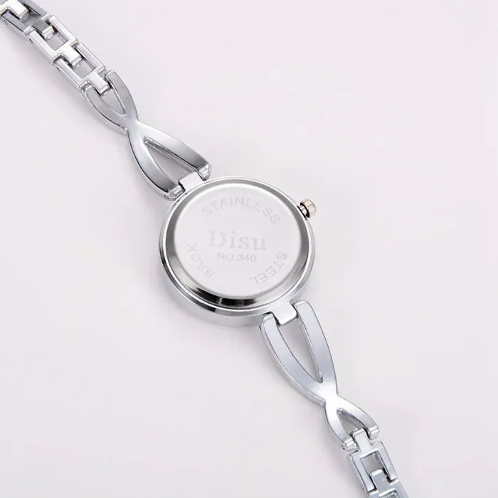 sparklingselections Bracelets Luxury Bracelet Quartz Wristwatches Silver Color Round Bracelets Womens Watches