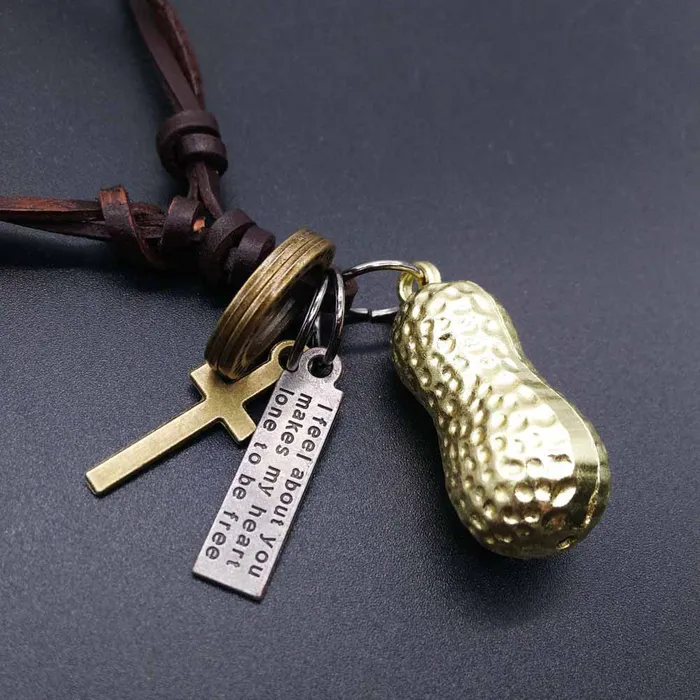 sparklingselections Necklaces Handmade Retro Lovers Peanut Pendant Necklace Men