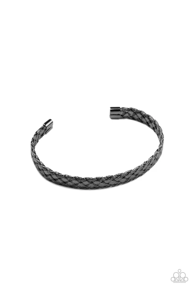 Cable Couture Black Bracelet Jewelry by Bretta Paparazzi Accessories Bracelets