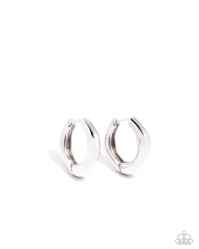 Earrings Monochromatic Makeover Silver Hoop Earrings Jewelry by Bretta Paparazzi Accessories
