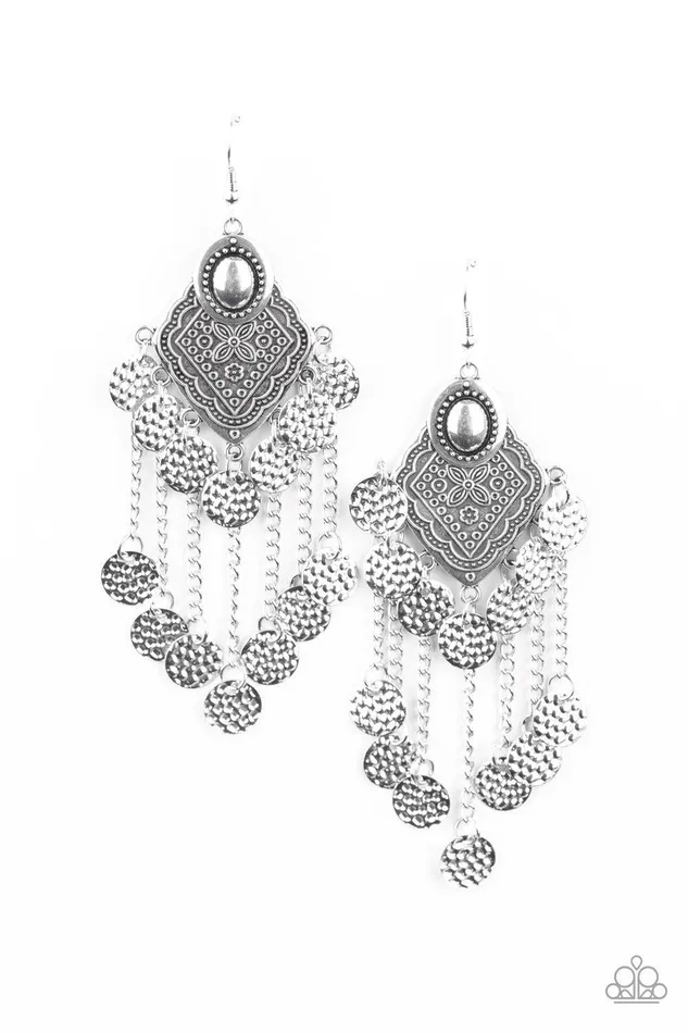 Paparazzi Accessories Earrings Garden Explorer Silver Earrings Jewelry by Bretta