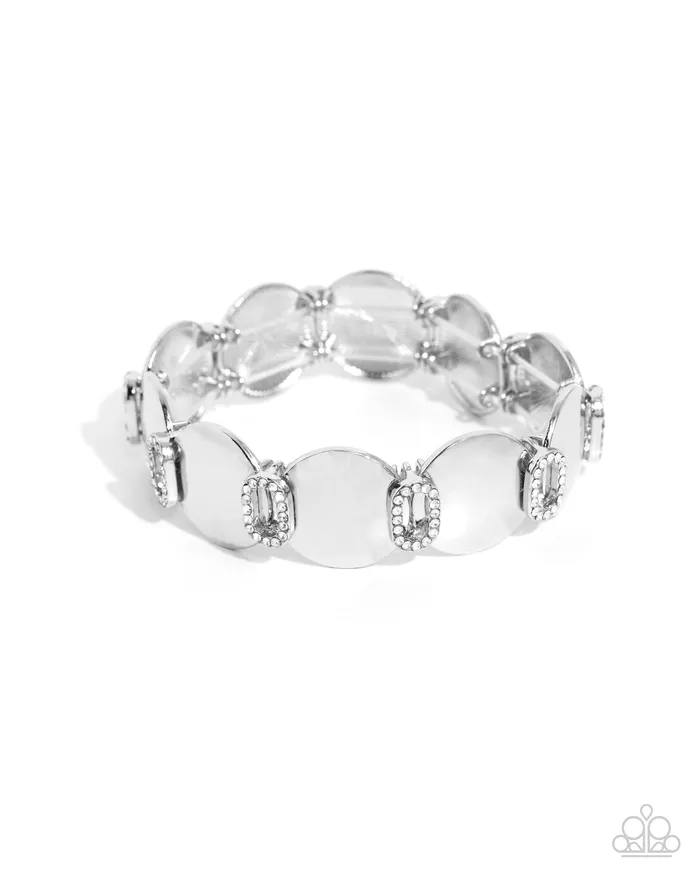 Shimmery Sneak Peek White Bracelet Jewelry by Bretta Paparazzi Accessories Bracelets