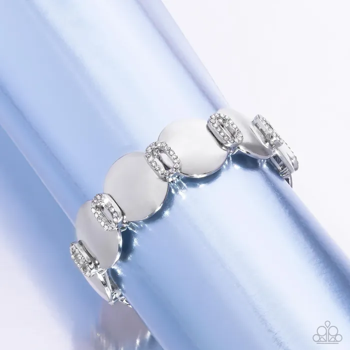 Shimmery Sneak Peek White Bracelet Jewelry by Bretta Paparazzi Accessories Bracelets