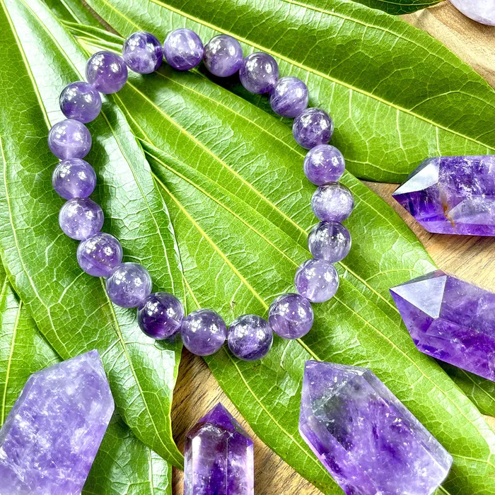 Bracelets Amethyst Higher Consciousness Self Awareness 10mm Stretch Bracelet Lily Rose Jewelry