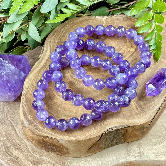 Bracelets Amethyst Higher Consciousness Self Awareness 10mm Stretch Bracelet Lily Rose Jewelry