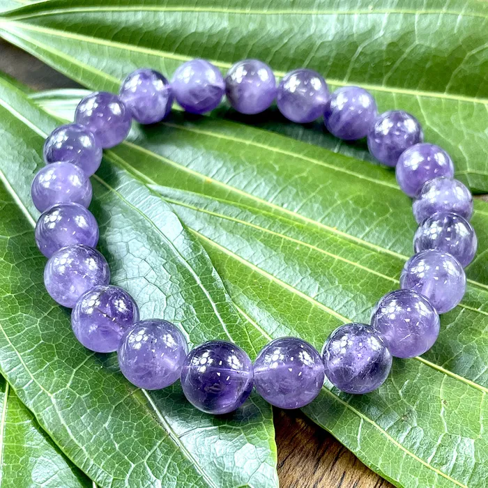 Bracelets Amethyst Higher Consciousness Self Awareness 10mm Stretch Bracelet Lily Rose Jewelry