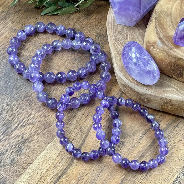 Bracelets Amethyst Higher Consciousness Self Awareness 10mm Stretch Bracelet Lily Rose Jewelry