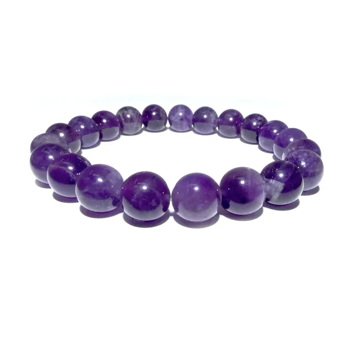Bracelets Amethyst Higher Consciousness Self Awareness 10mm Stretch Bracelet Lily Rose Jewelry