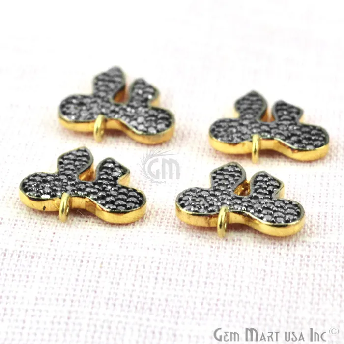Bracelets GemmartUSA Cubic Zircon Pave Bow Gold Vermeil Charm For Bracelet Pendants