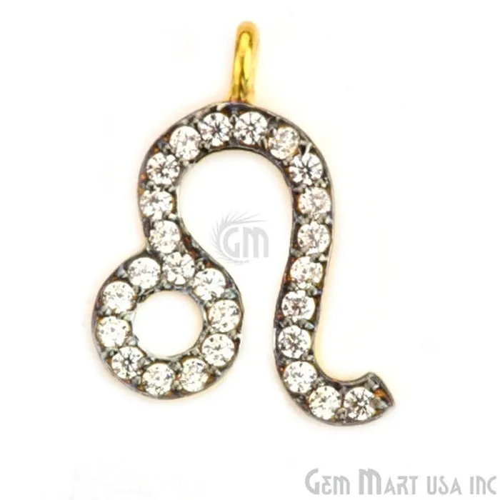 Bracelets GemmartUSA Leo CZ Pave Gold Vermeil Charm for Bracelet Pendants