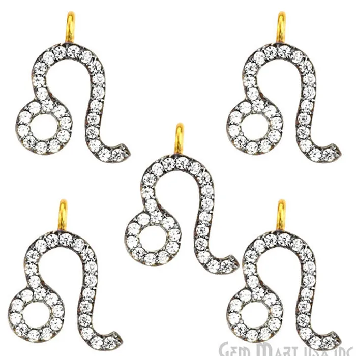 Bracelets GemmartUSA Leo CZ Pave Gold Vermeil Charm for Bracelet Pendants
