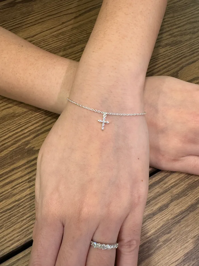 Bracelets Jacob Rachel Clarity Cross Pendant Bracelet 925 Silver