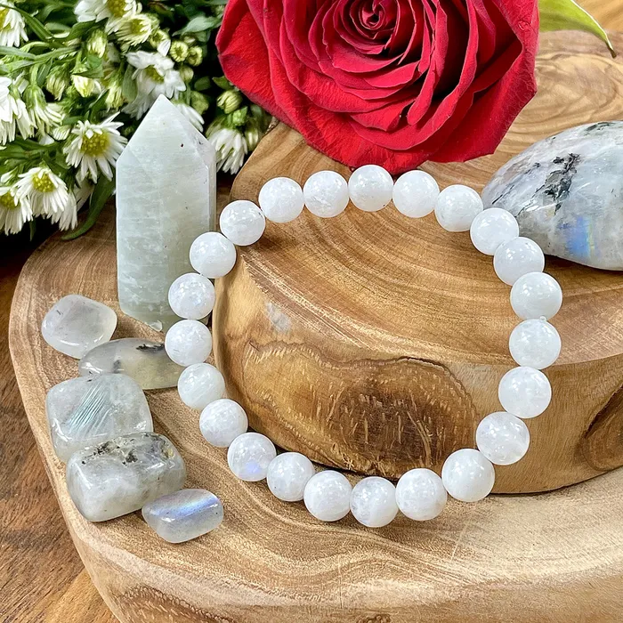 Bracelets Lily Rose Jewelry Rainbow Moonstone Miracles Universal Energy Premium Collection 8mm Stretch Bracelet