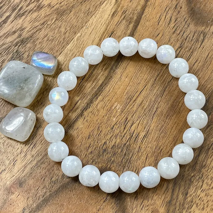 Bracelets Lily Rose Jewelry Rainbow Moonstone Miracles Universal Energy Premium Collection 8mm Stretch Bracelet