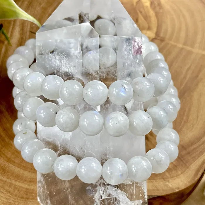 Bracelets Lily Rose Jewelry Rainbow Moonstone Miracles Universal Energy Premium Collection 8mm Stretch Bracelet