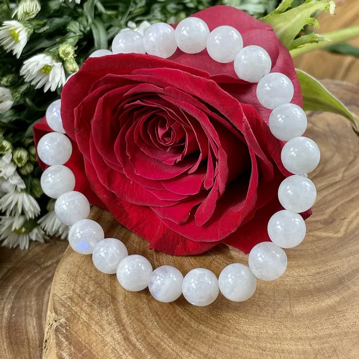 Bracelets Lily Rose Jewelry Rainbow Moonstone Miracles Universal Energy Premium Collection 8mm Stretch Bracelet