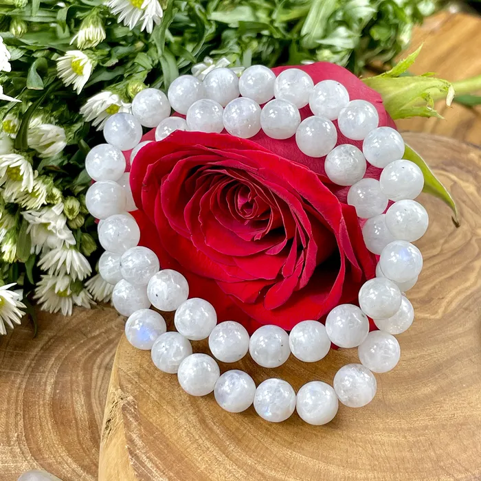 Bracelets Lily Rose Jewelry Rainbow Moonstone Miracles Universal Energy Premium Collection 8mm Stretch Bracelet