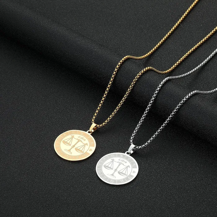 Bracelets QIMING Official Store Zodiac Stainless Steel Necklaces